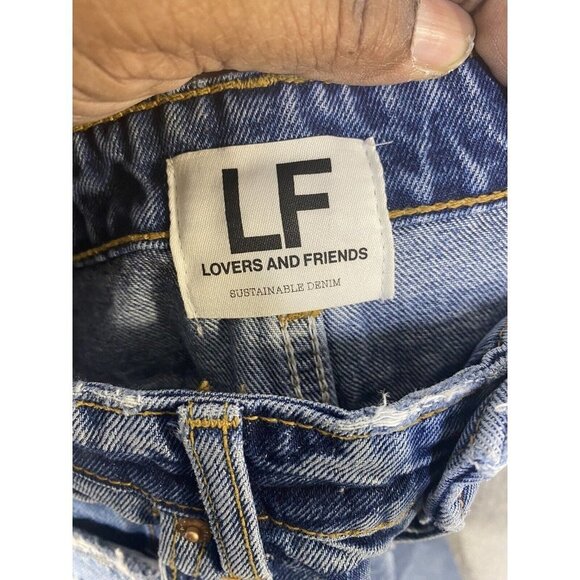 Lovers‎ + Friends Womens Ryan High Rise Loose Straight Blue Denim Size 25 - Picture 7 of 13